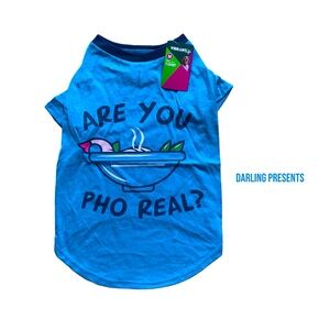 Vibrant Life ‘Are You Pho Real?’ Tee Shirt Dog Color Blue Size M